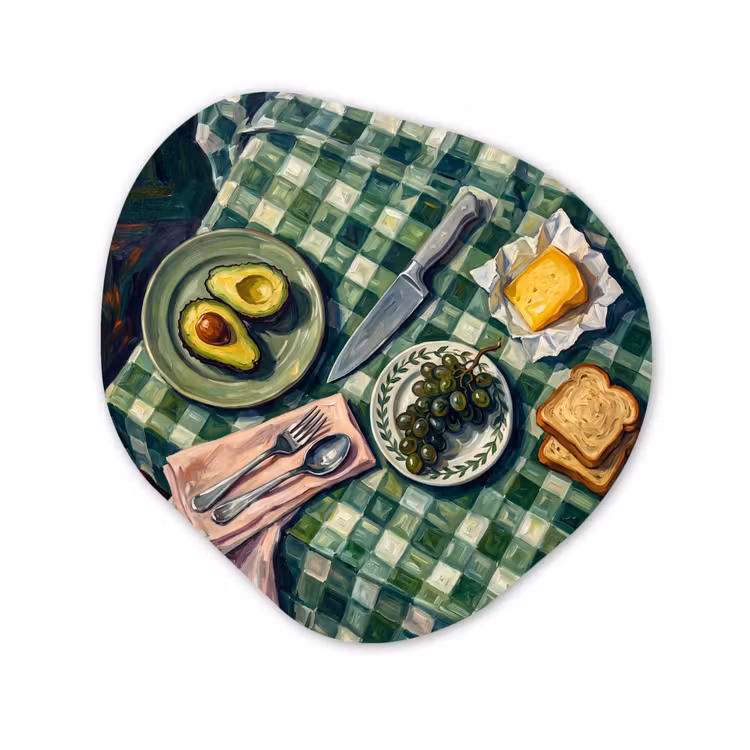Organisch schilderij - Forex - Eten - Ontbijt - Tafel - Modern - Groen — 1