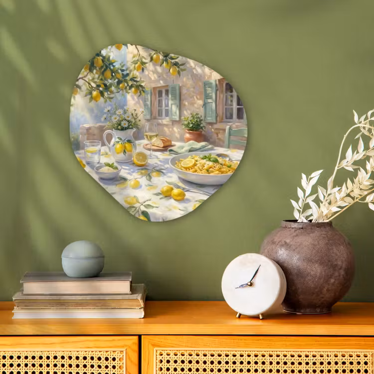 Organisch schilderij - Forex - Eten - Terras - Zomer - Geschilderd - Geel — 2