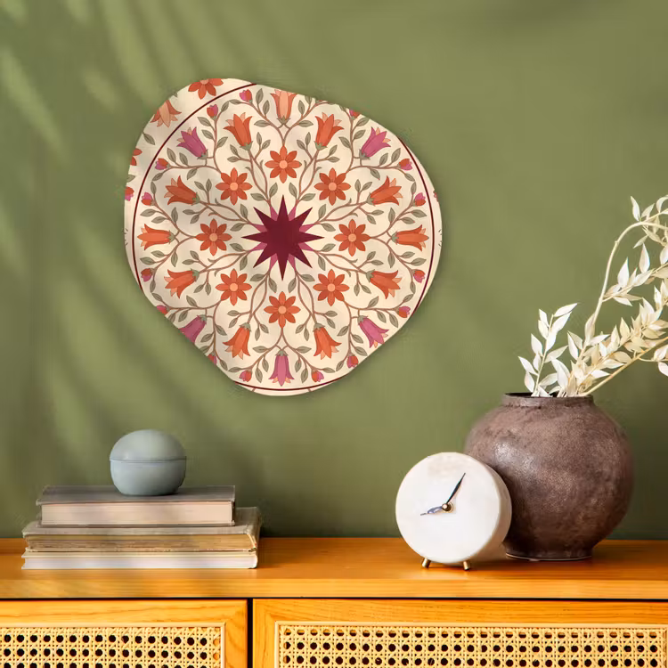 Organisch schilderij - Forex - Bloemen - Mandala - Decoratief - Rood — 2