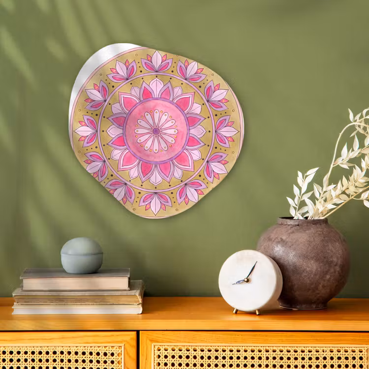 Organisch schilderij - Forex - Mandala - Patroon - Kunst - Aquarel - Roze — 2