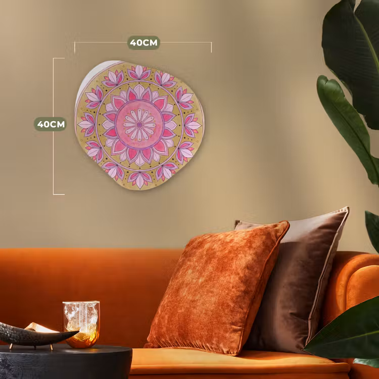 Organisch schilderij - Forex - Mandala - Patroon - Kunst - Aquarel - Roze — 4