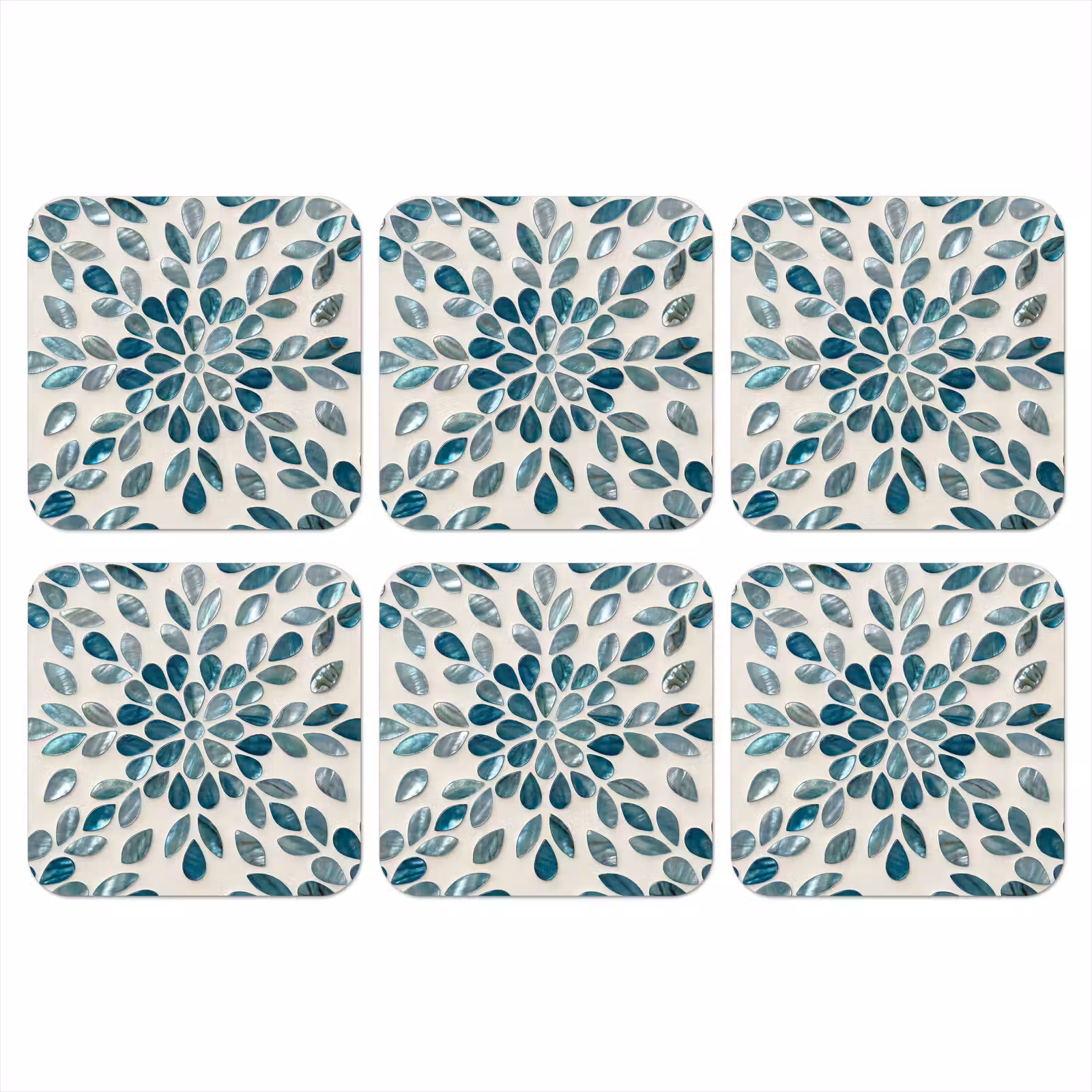 Onderzetter - Patroon - Bladeren - Abstract - Modern - Turquoise — 1