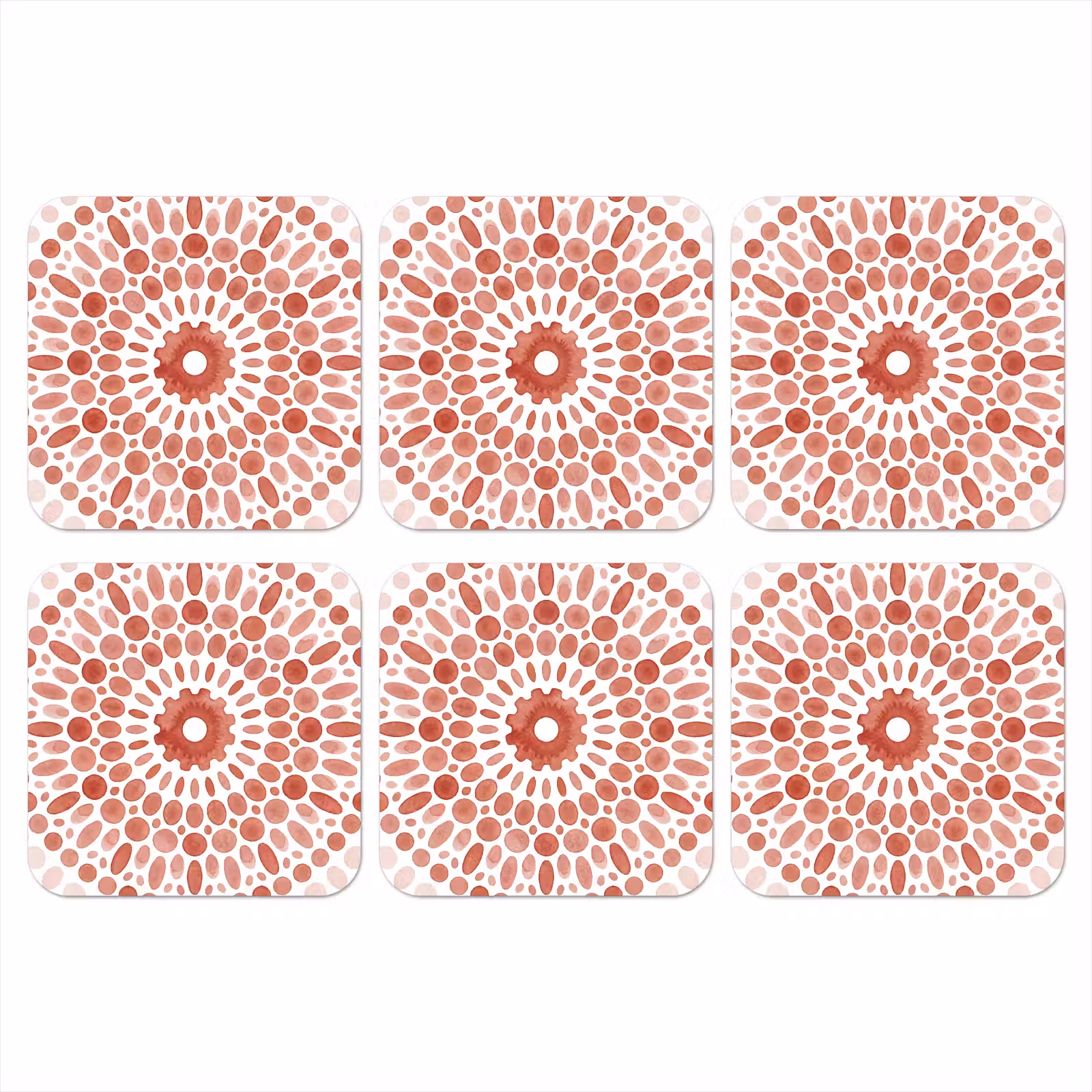Onderzetter - Patroon - Cirkels - Abstract - Modern - Rood — 1