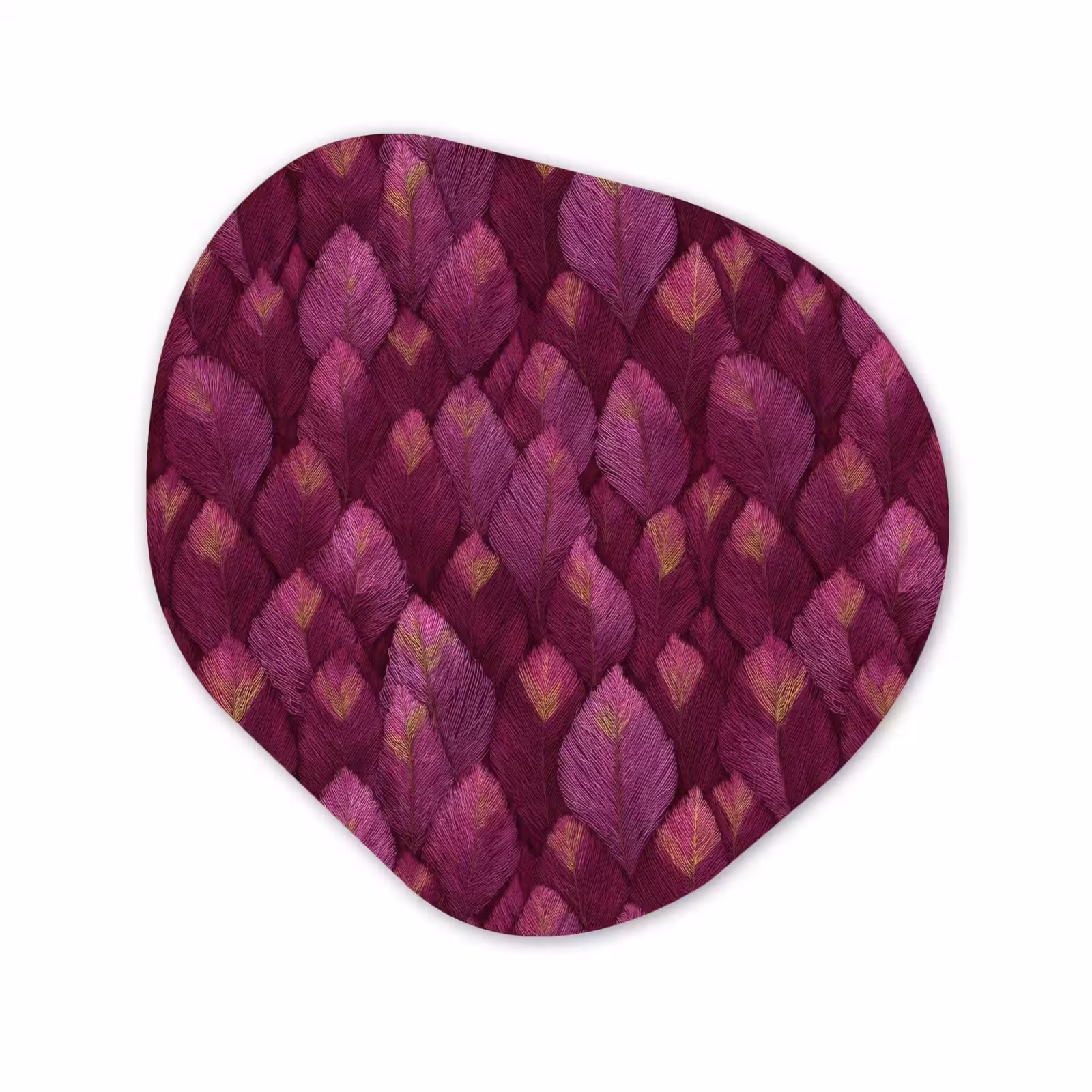 Organisch schilderij - Forex - Bladeren - Patroon - Burgundy — 1