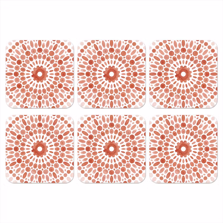 Onderzetter - Patroon - Cirkels - Abstract - Modern - Rood — 1