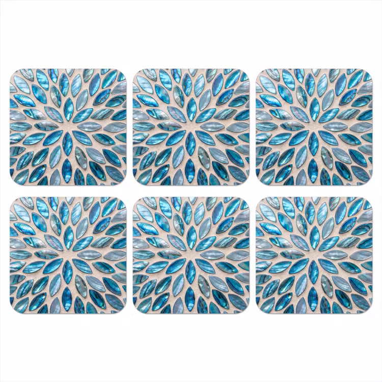 Onderzetter - Patroon - Glans - Abstract - Blauw - Decoratie — 1
