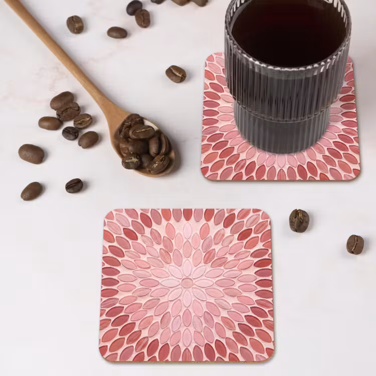 Onderzetter - Patroon - Mozaïek - Ovaal - Abstract - Roze — 4