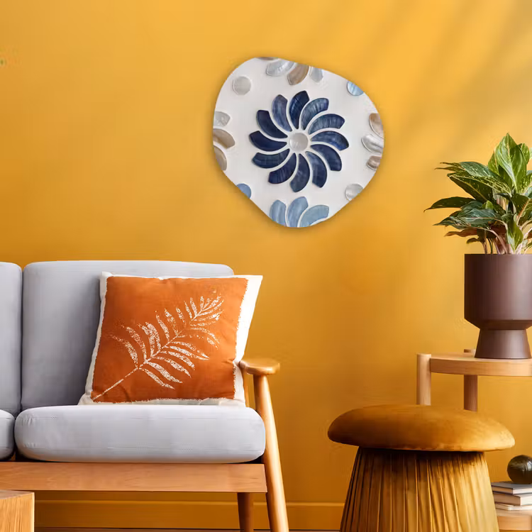 Organisch schilderij - Forex - Bloemen - Parelmoer - Abstract - Patroon - Blauw — 3