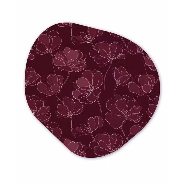 Organisch schilderij - Forex - Bloemen - Patroon - Bordeauxrood — 1