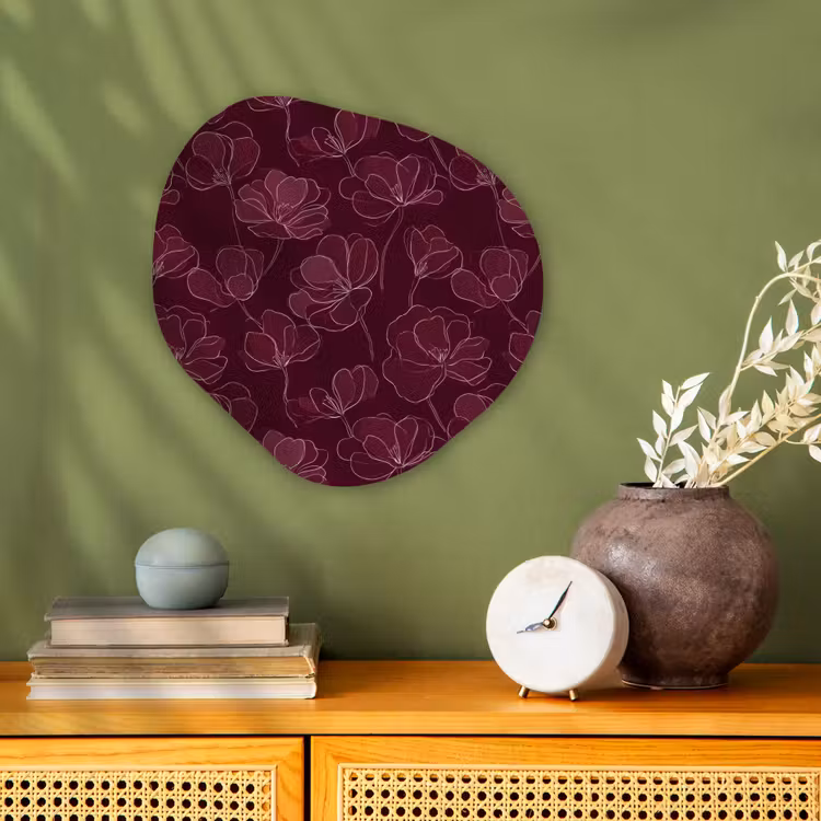 Organisch schilderij - Forex - Bloemen - Patroon - Bordeauxrood — 2