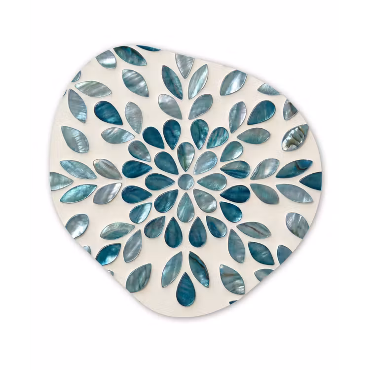 Organisch schilderij - Forex - Patroon - Bladeren - Abstract - Modern - Turquoise — 1