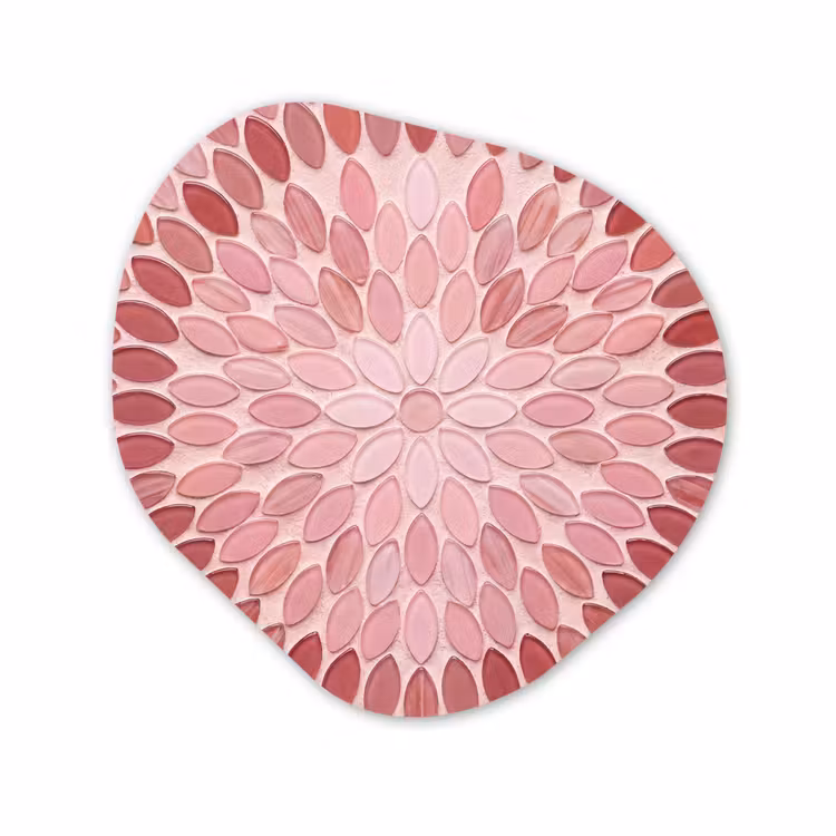 Organisch schilderij - Forex - Patroon - Mozaïek - Ovaal - Abstract - Roze — 1