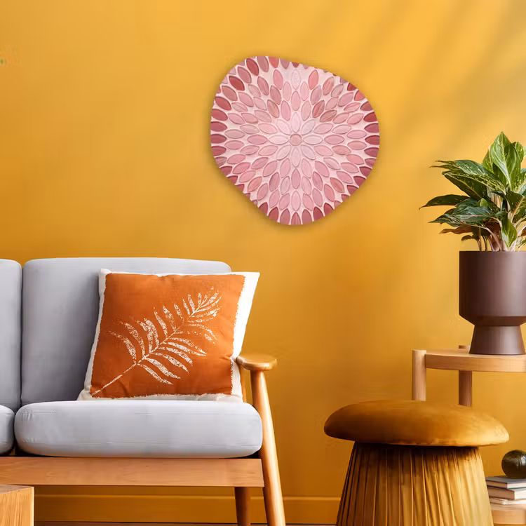 Organisch schilderij - Forex - Patroon - Mozaïek - Ovaal - Abstract - Roze — 3