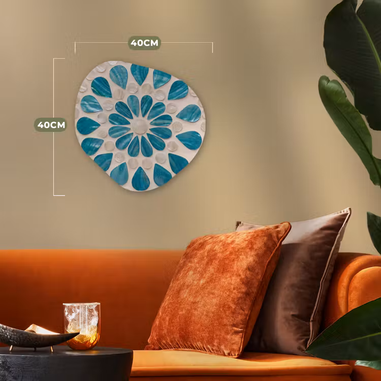 Organisch schilderij - Forex - Patroon - Mozaïek - Schelpen - Abstract - Turquoise — 4