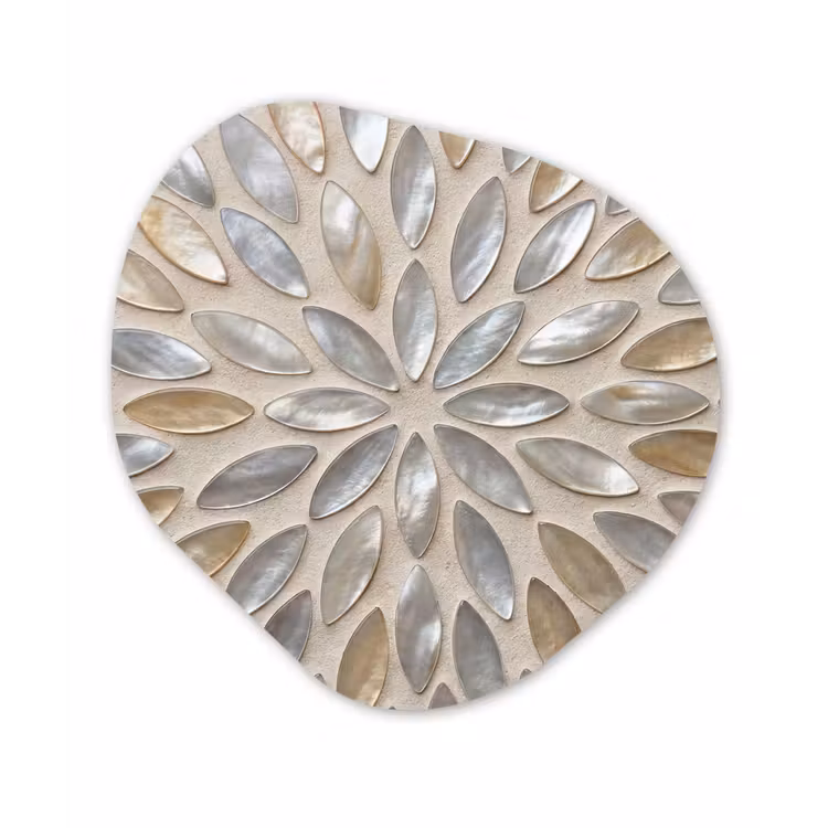 Organisch schilderij - Forex - Patroon - Ovaal - Glanzend - Abstract - Beige — 1