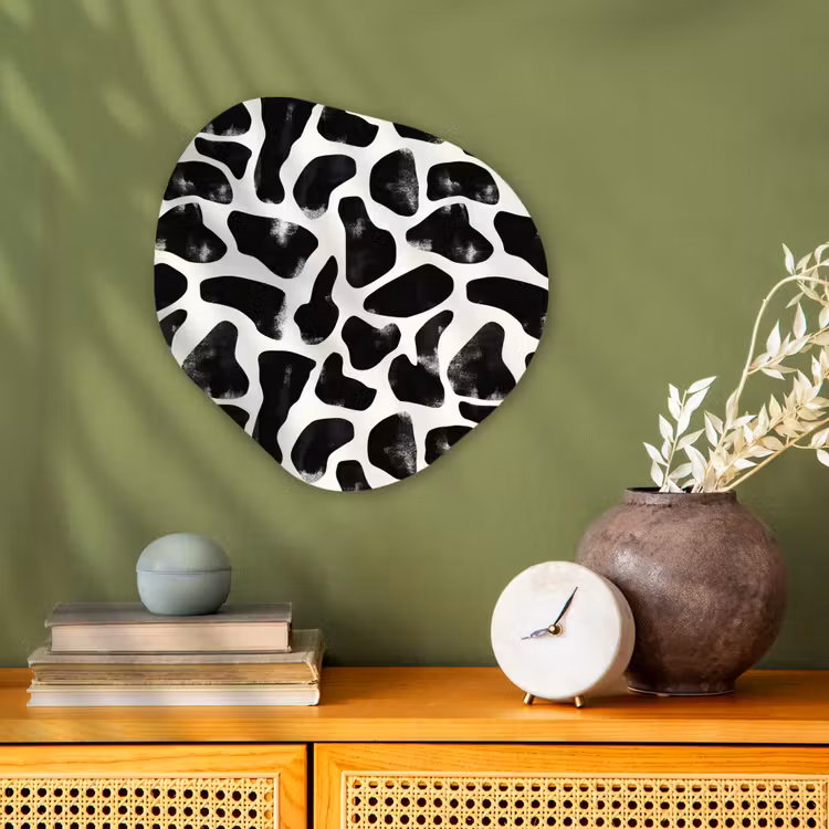 Organisch schilderij - Forex - Dierenpatroon - Vlekken - Zwart - Wit — 2