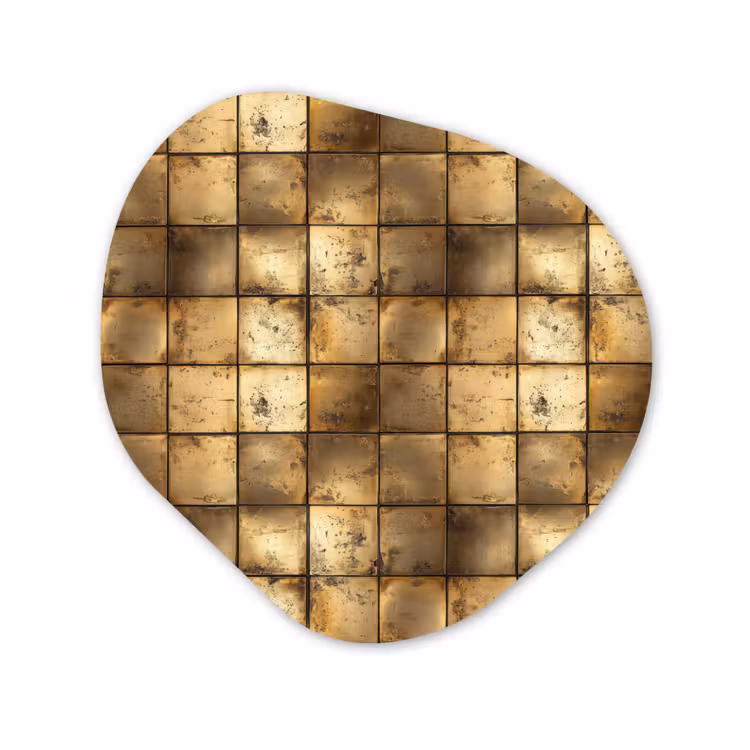 Organisch schilderij - Forex - Geometrisch - Tegels - Goud — 1