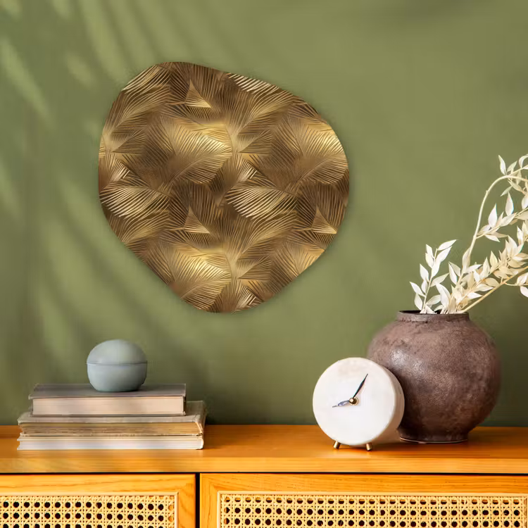 Organisch schilderij - Forex - Palm - Waaier - Goud — 2