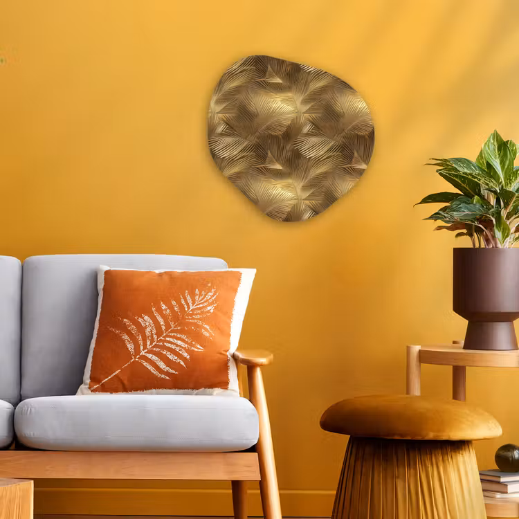 Organisch schilderij - Forex - Palm - Waaier - Goud — 3