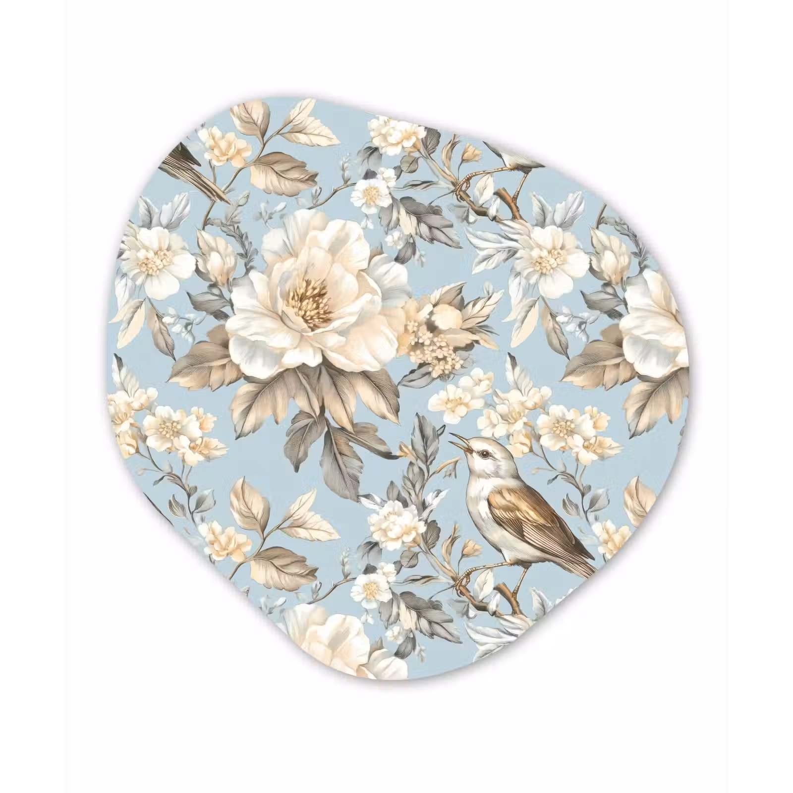 Organisch schilderij - Forex - Botanisch - Zangvogel - Blauw — 1