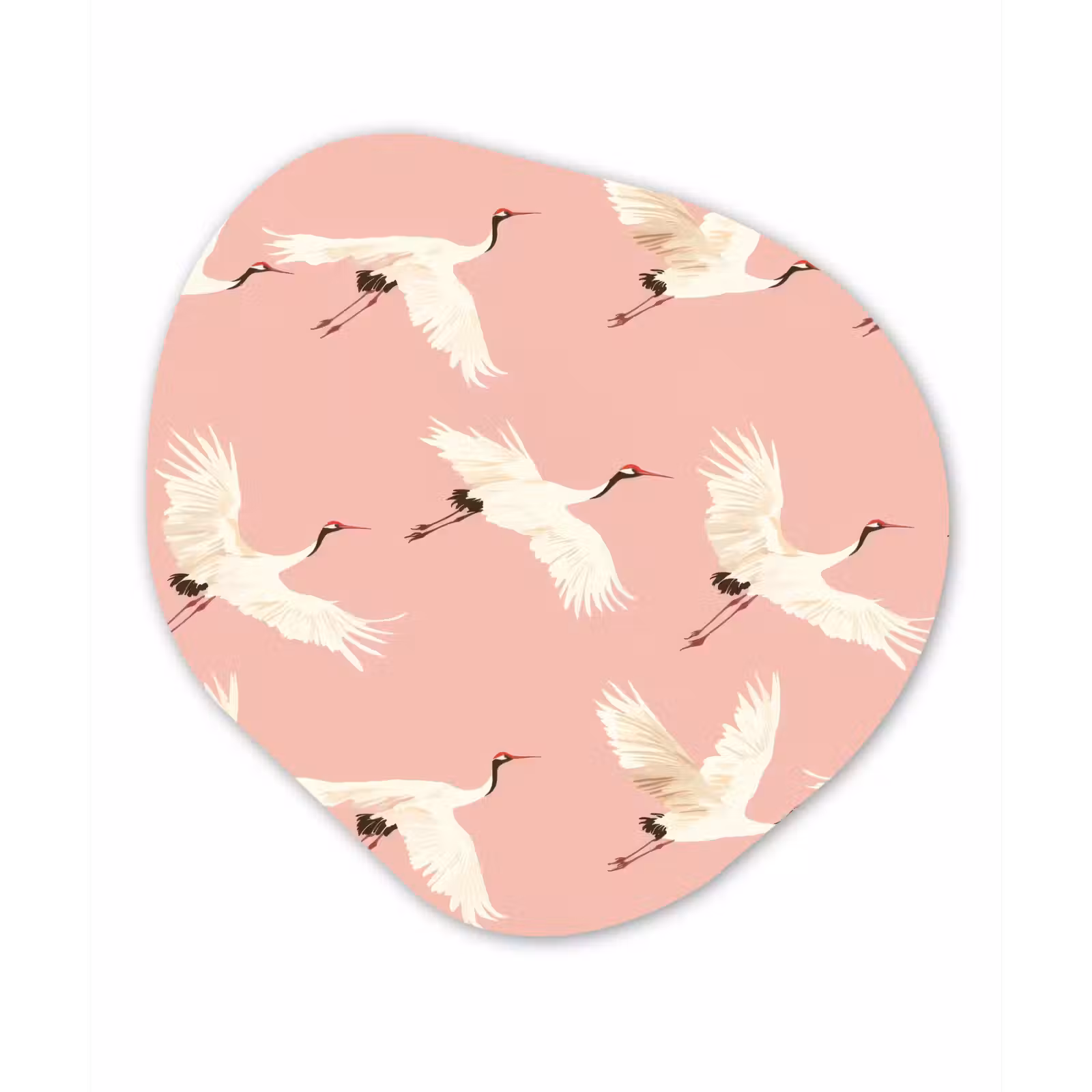 Organisch schilderij - Forex - Modern - Kraanvogels - Roze — 1