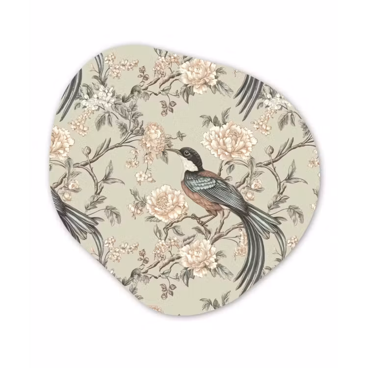 Organisch schilderij - Forex - Bloem - Vogel - Kleurrijk — 1