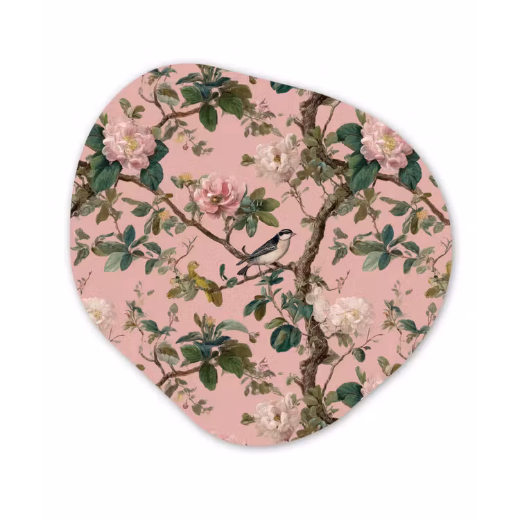 Organisch schilderij - Forex - Pioenrozen - Botanisch - Vogel — 1