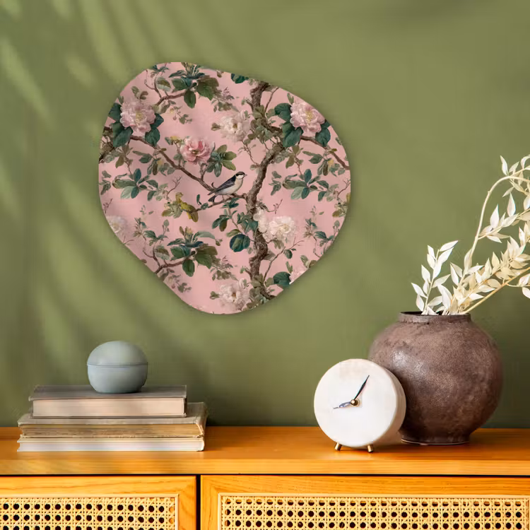 Organisch schilderij - Forex - Pioenrozen - Botanisch - Vogel — 2
