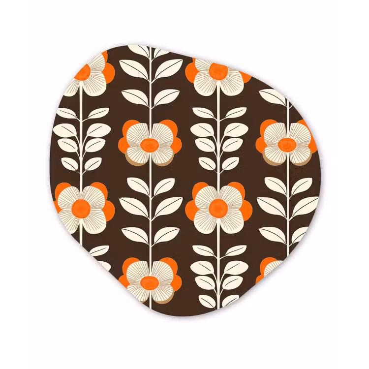 Organisch schilderij - Forex - Bloemen - Retro - Bruin — 1