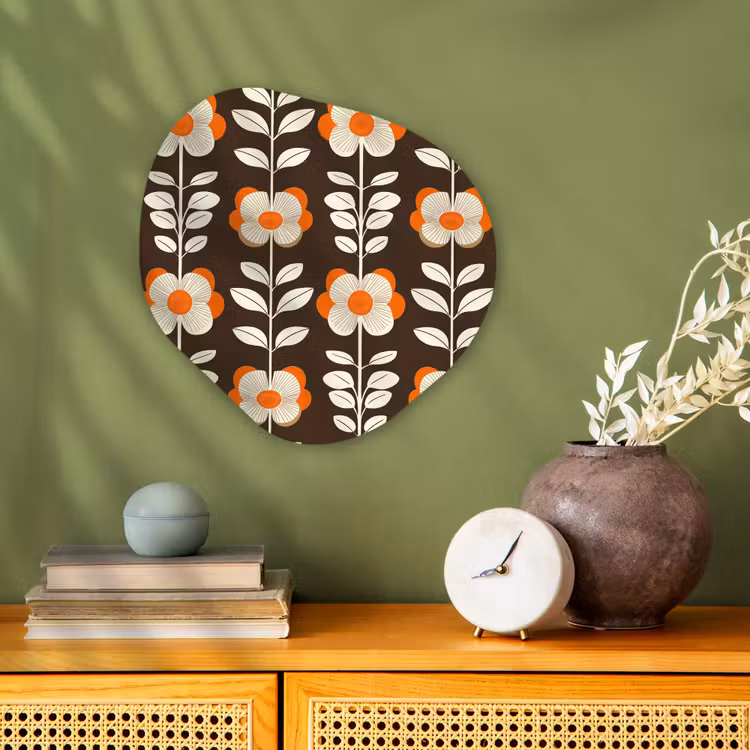 Organisch schilderij - Forex - Bloemen - Retro - Bruin — 2