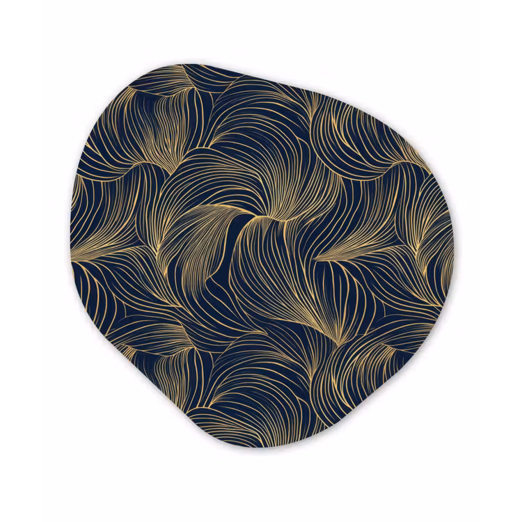 Organisch schilderij - Forex - Abstract - Lijnen - Blauw - Goud — 1