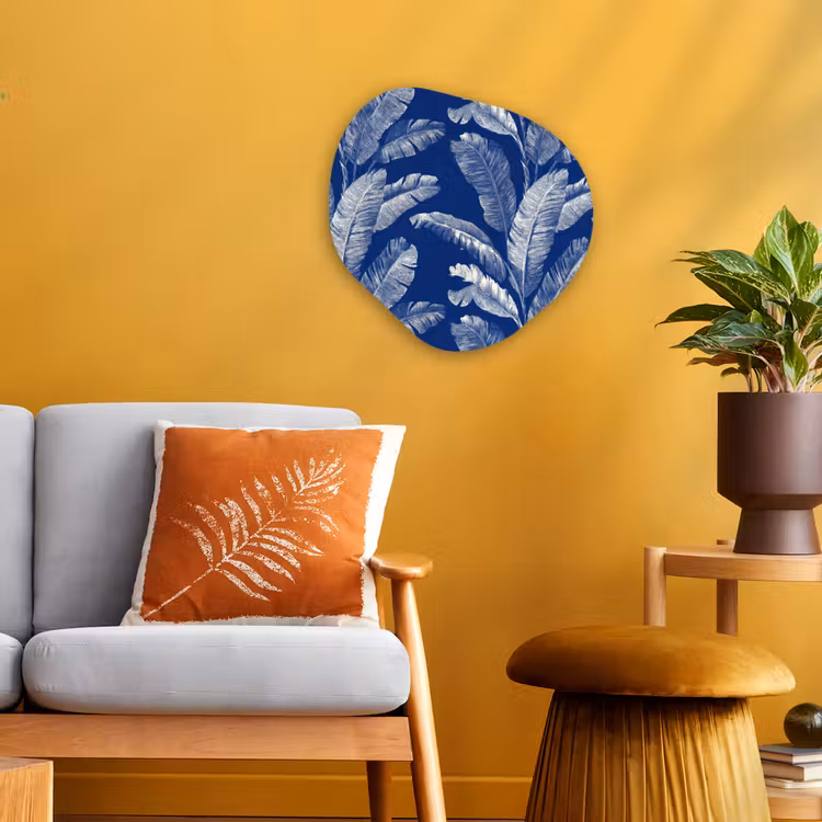 Organisch schilderij - Forex - Blad - Palm - Blauw — 3