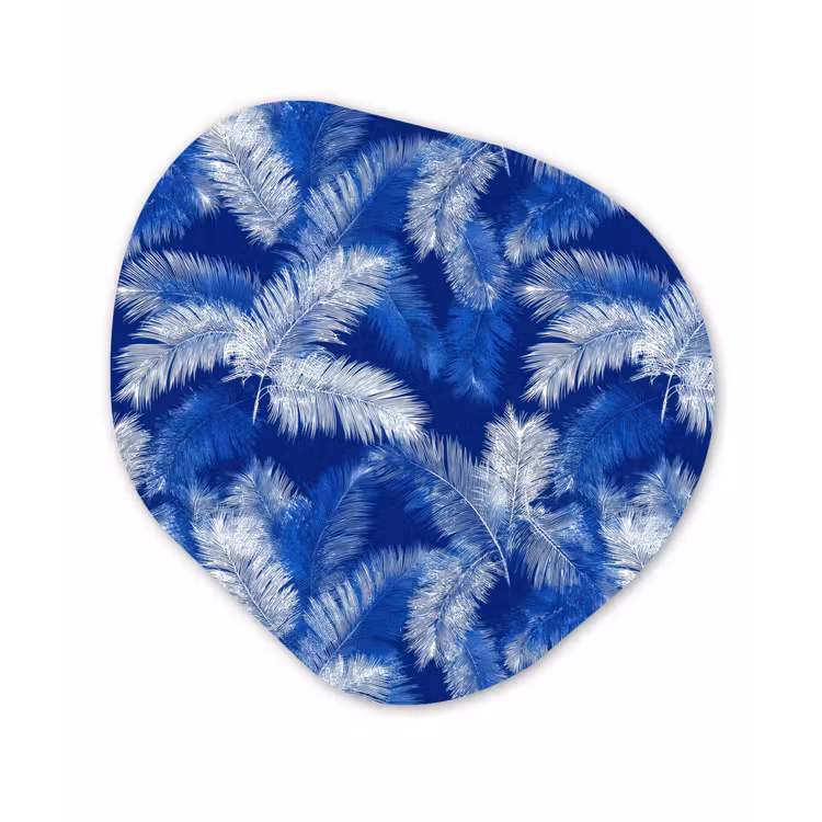 Organisch schilderij - Forex - Palmblad - Patroon - Blauw — 1