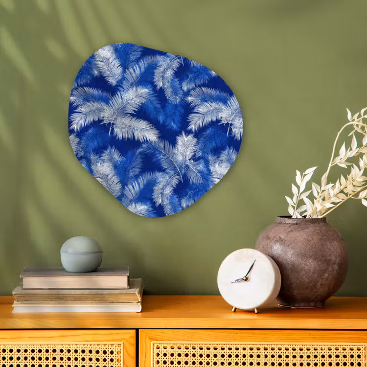 Organisch schilderij - Forex - Palmblad - Patroon - Blauw — 2