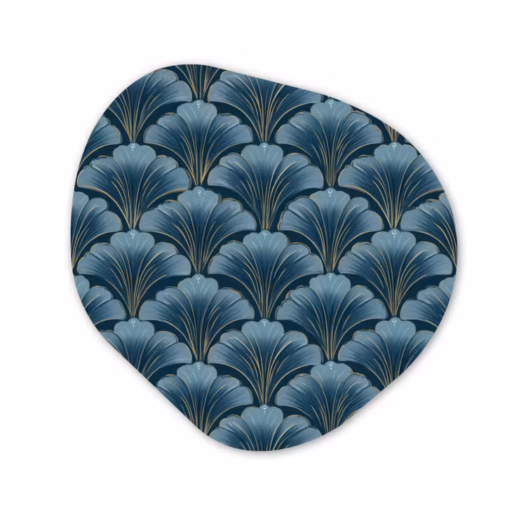 Organisch schilderij - Forex - Patroon - Ginkgoblad - Blauw — 1