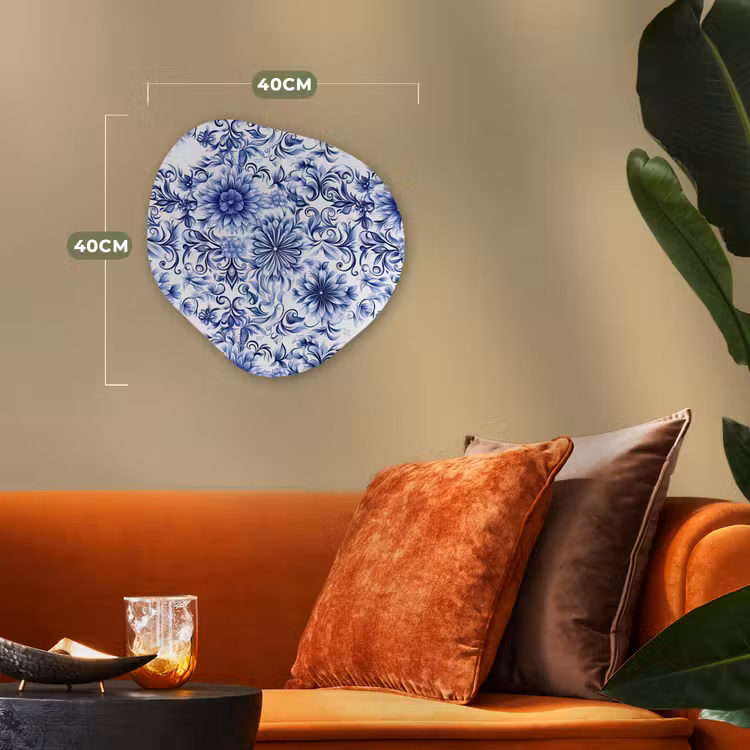 Organisch schilderij - Forex - Bloemen - Blauw - Patroon - Wit — 4