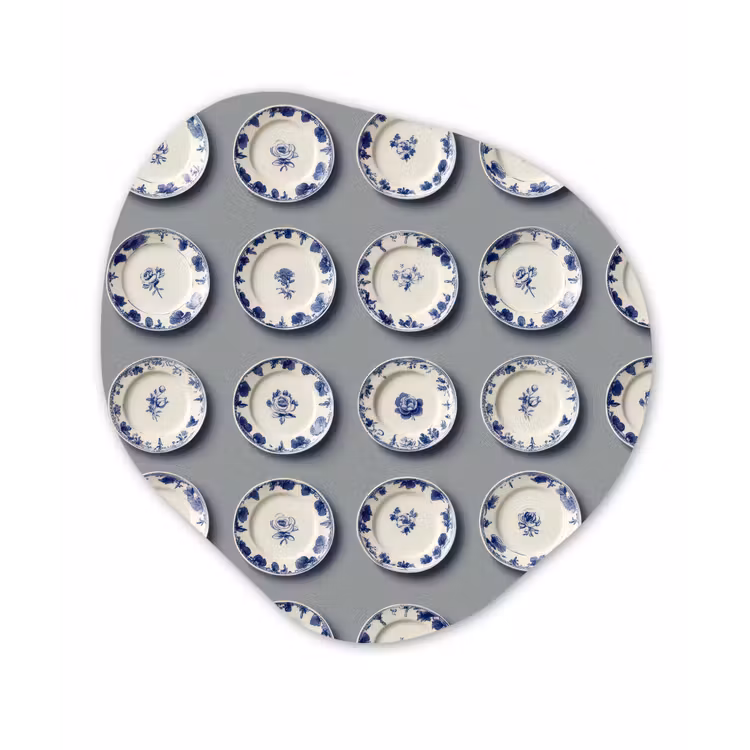 Organisch schilderij - Forex - Borden - Bloemen - Blauw - Wit — 1