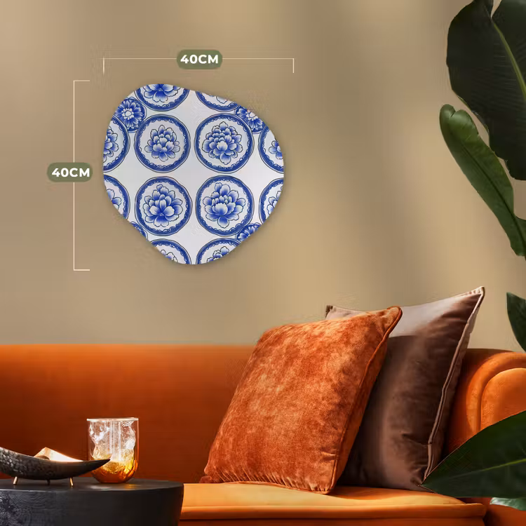 Organisch schilderij - Forex - Cirkels - Bloemen - Blauw — 4