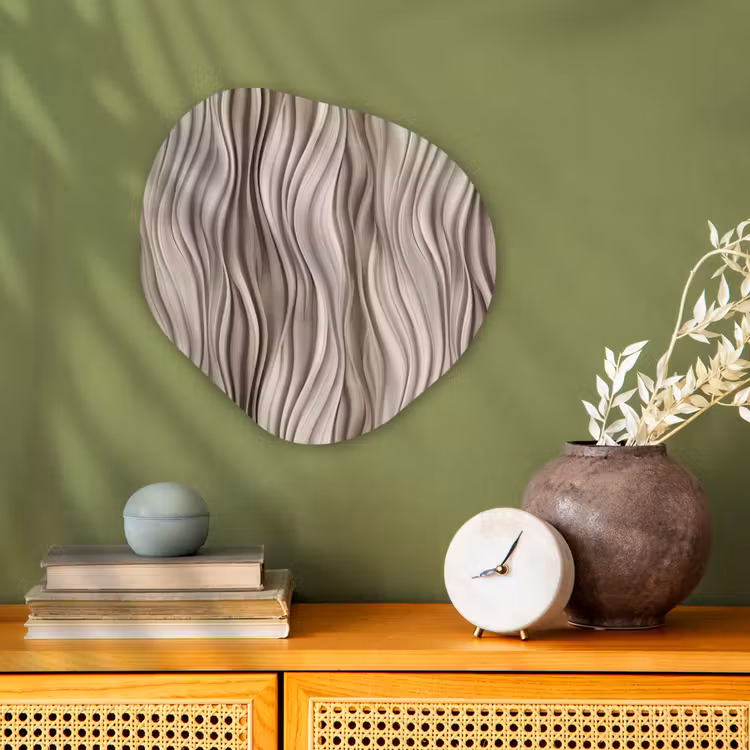Organisch schilderij - Forex - Golven - 3D - Crème — 2