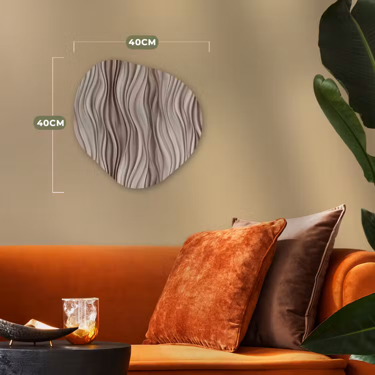 Organisch schilderij - Forex - Golven - 3D - Crème — 4