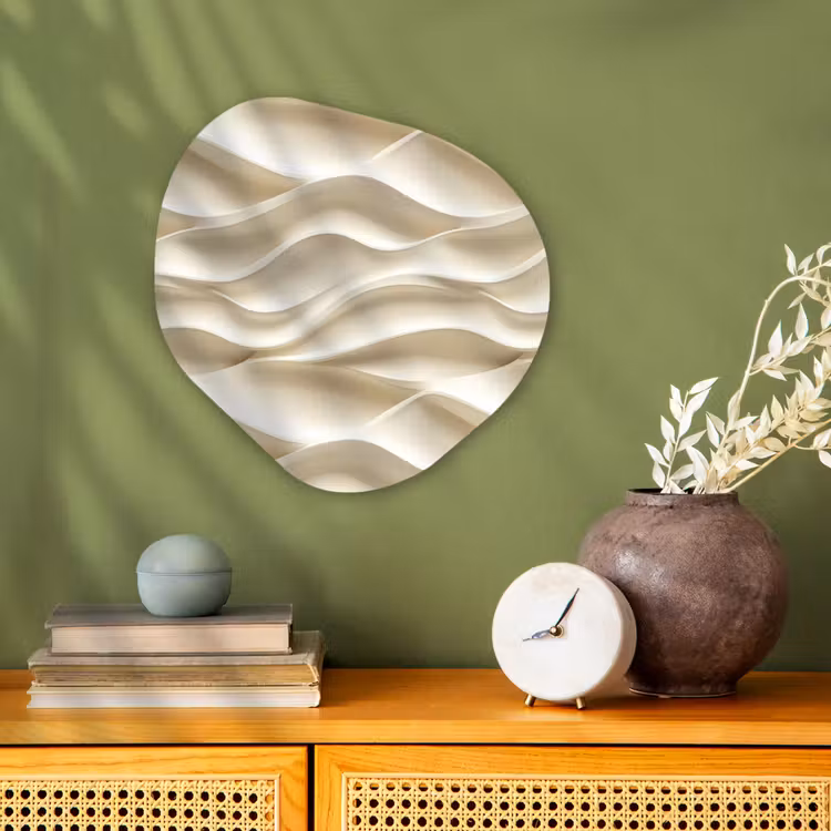 Organisch schilderij - Forex - Lijnen - Golvend - Crème — 2