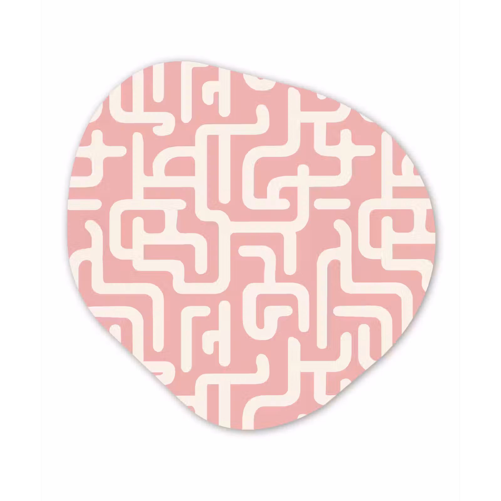 Organisch schilderij - Forex - Doolhofpatroon - Roze - Wit - Abstract — 1