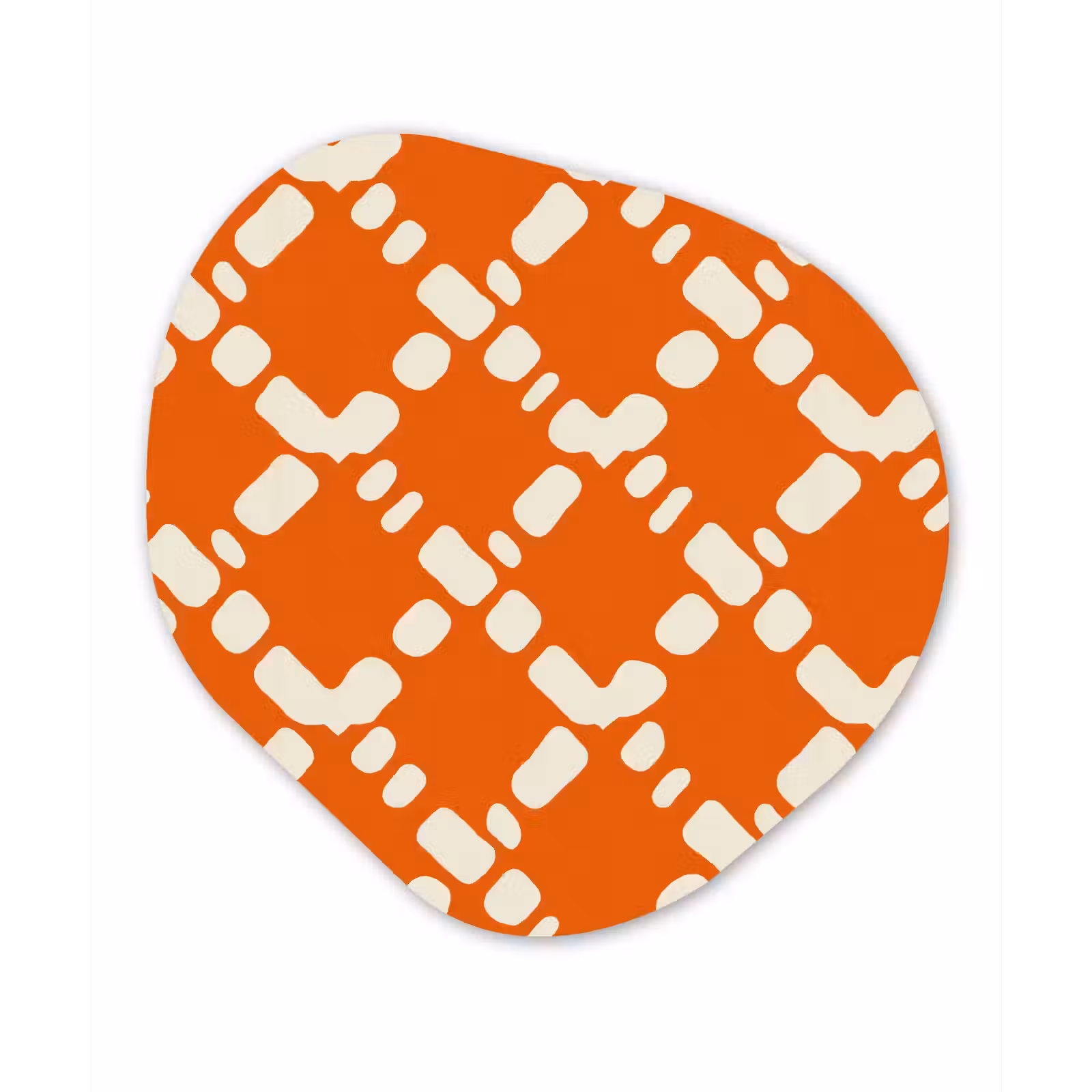 Organisch schilderij - Forex - Oranje - Ruitpatroon - Wit — 1