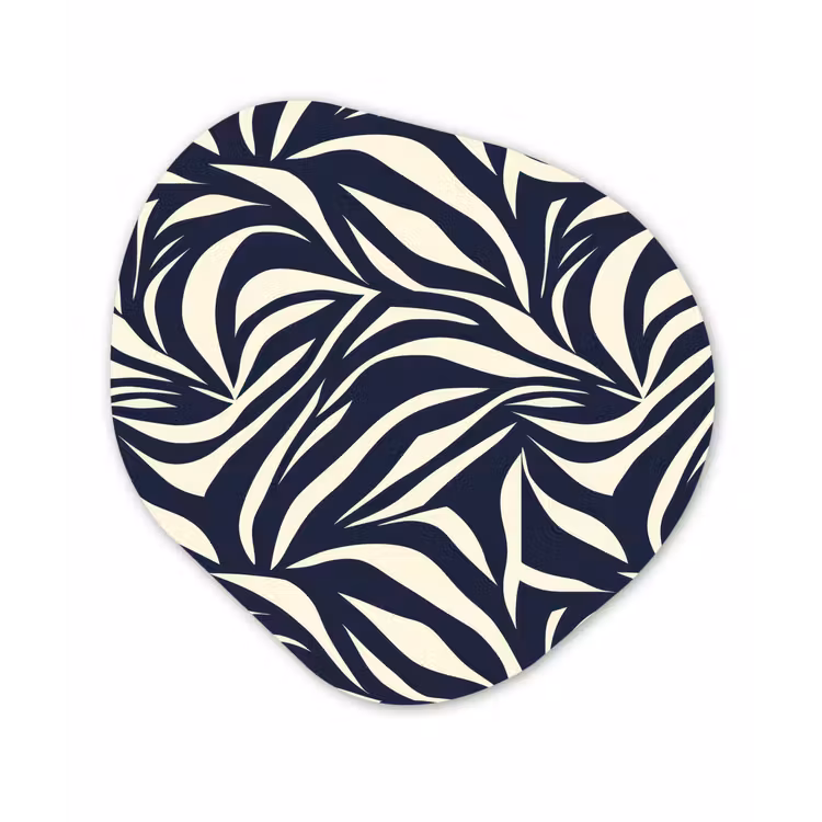 Organisch schilderij - Forex - Bladvormen - Blauw - Patroon - Wit — 1