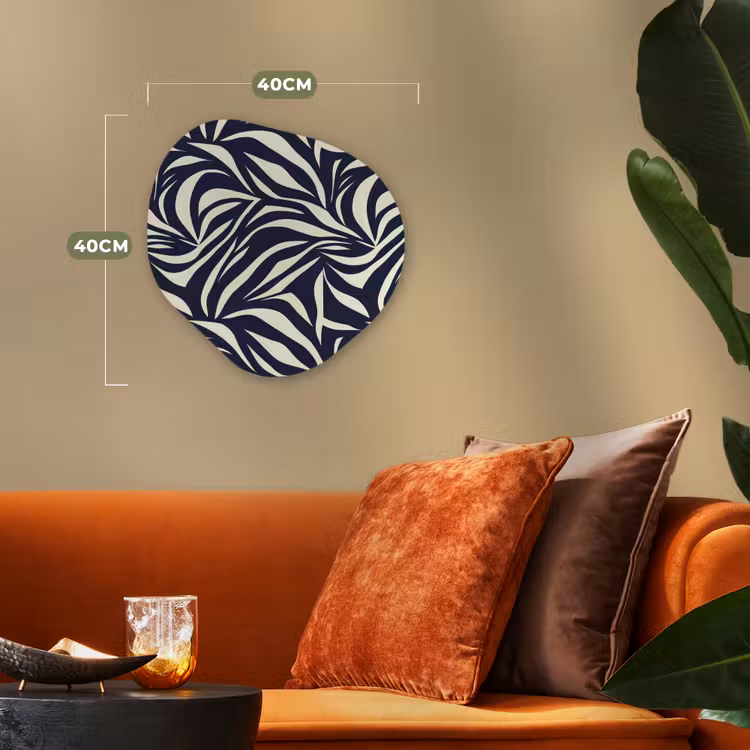 Organisch schilderij - Forex - Bladvormen - Blauw - Patroon - Wit — 4