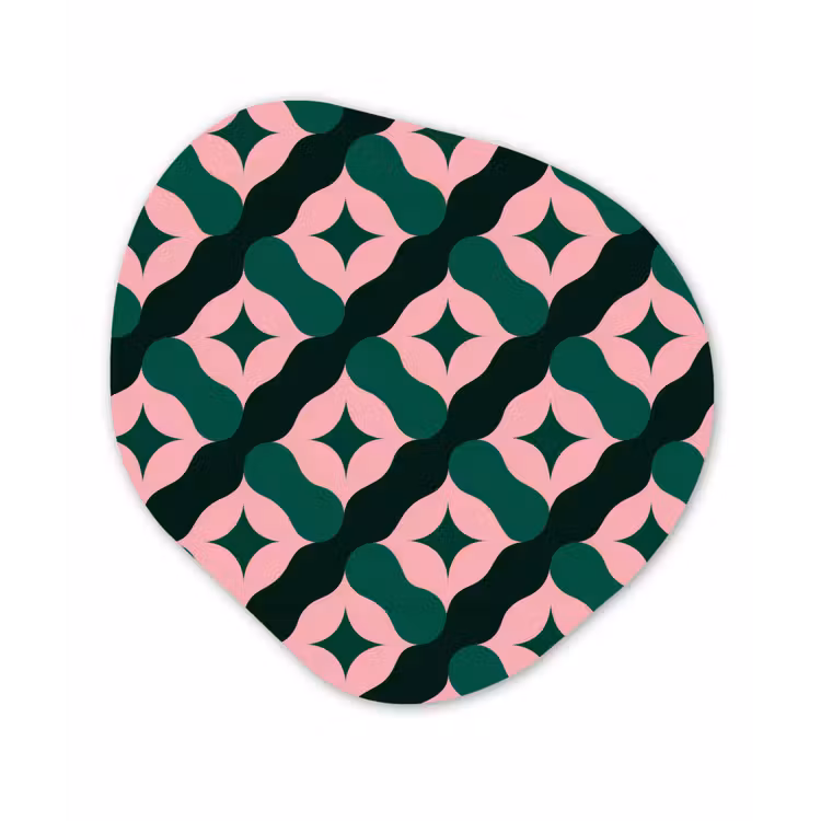 Organisch schilderij - Forex - Groen - Roze - Retro - Sterren — 1