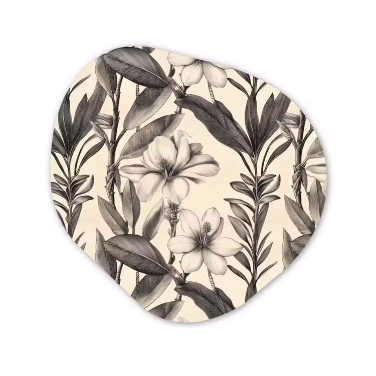 Organisch schilderij - Forex - Klassiek - Botanisch - Zwart - Beige — 1