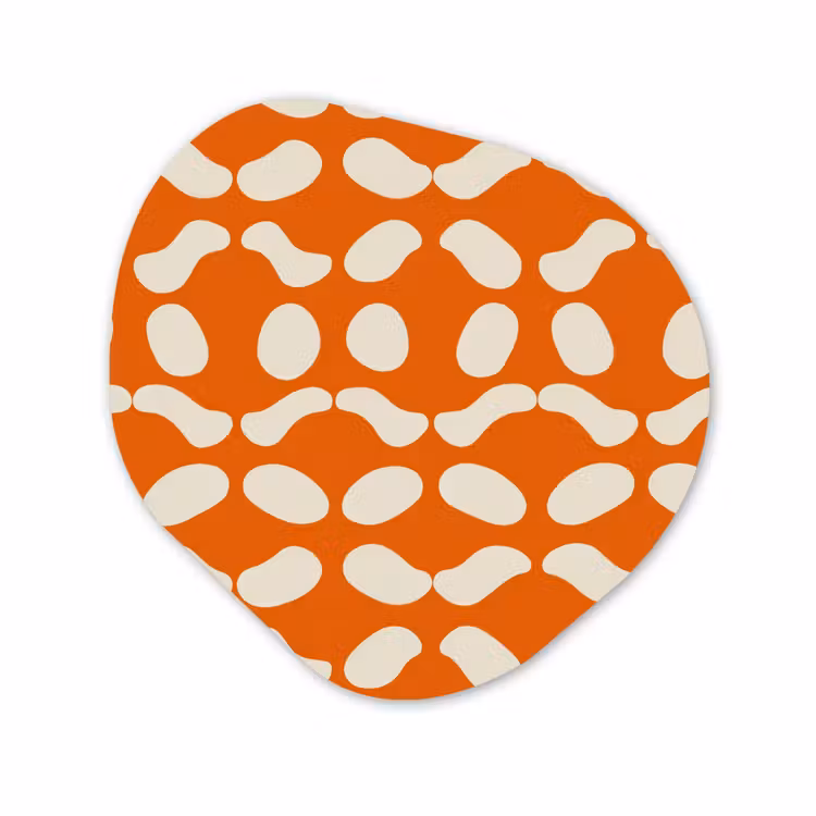 Organisch schilderij - Forex - Oranje - Organische vormen - Wit — 1