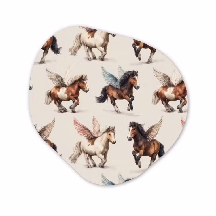 Organisch schilderij - Forex - Paarden - Vleugels - Kleurrijk — 1