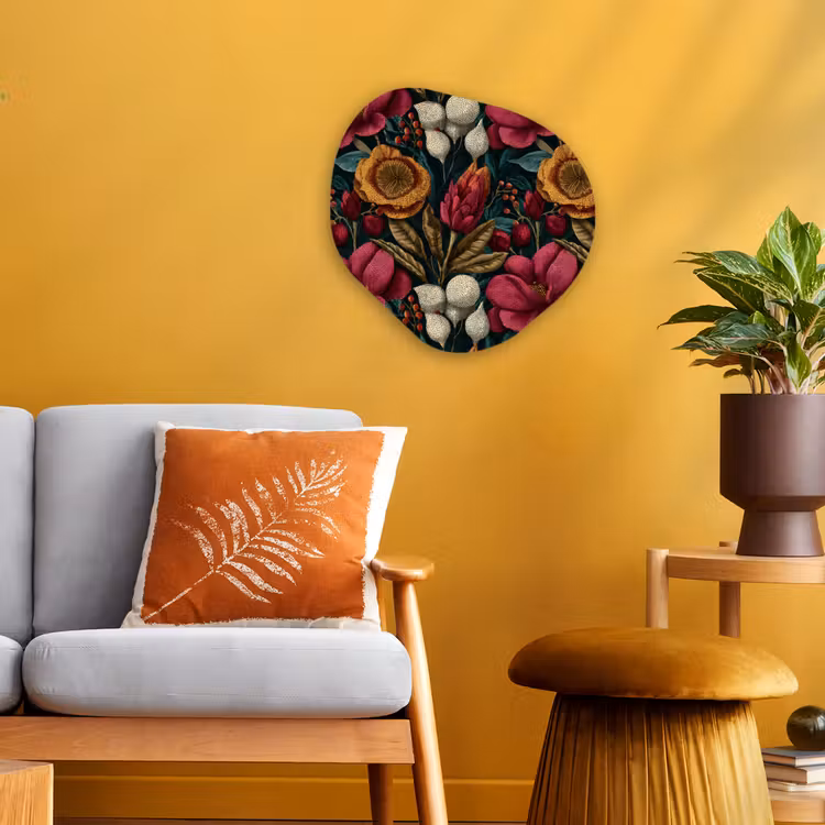 Organisch schilderij - Forex - Bloemen - Patroon - Rood - Goud — 3
